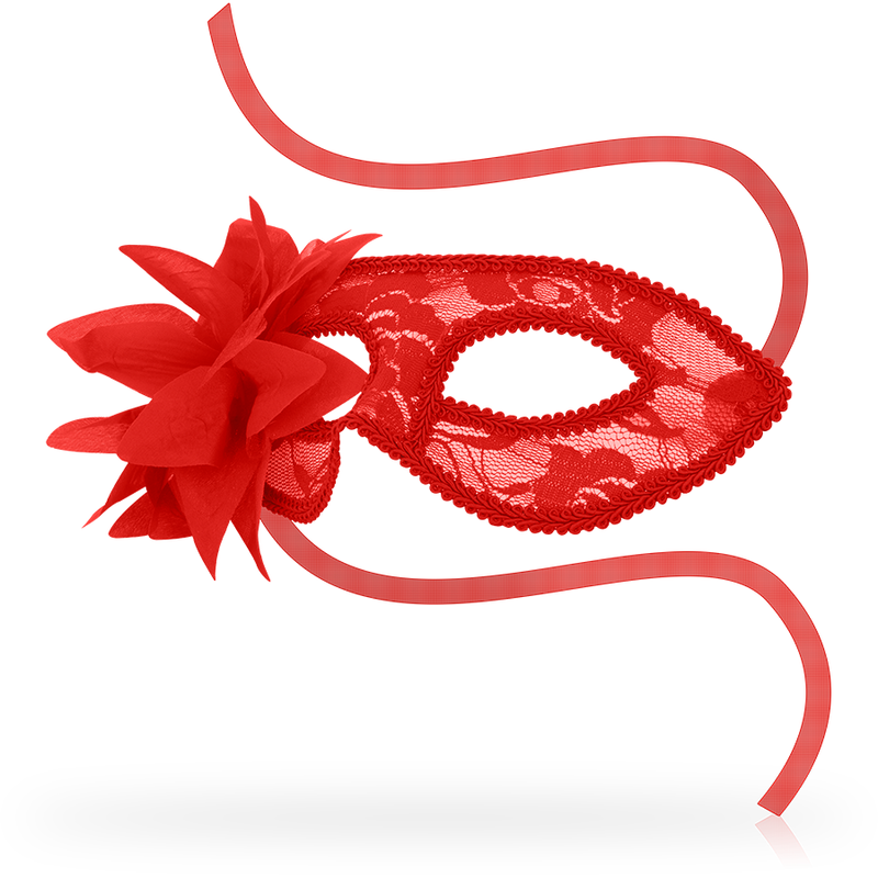 Ohmama — Masque vénitien en dentelle, coloris rouge