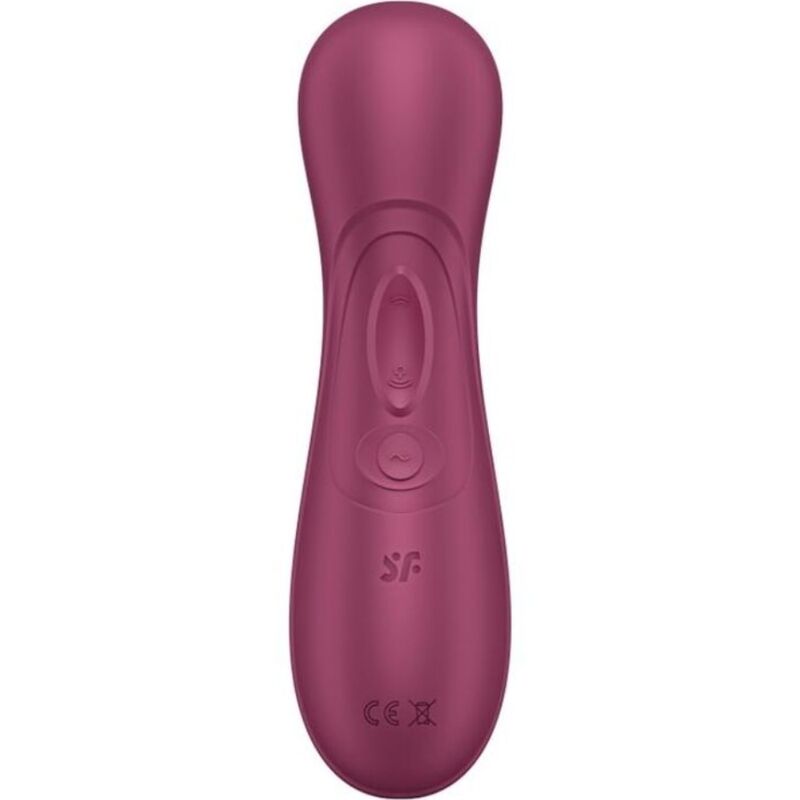 Satisfyer Pro 2 Generation 3 Liquid Air, coloris rouge bordeaux, avec ses embouts