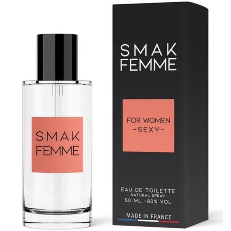 Eau de toilette RUF Smak Femme aux phéromones, flacon de 50 ml et son étui