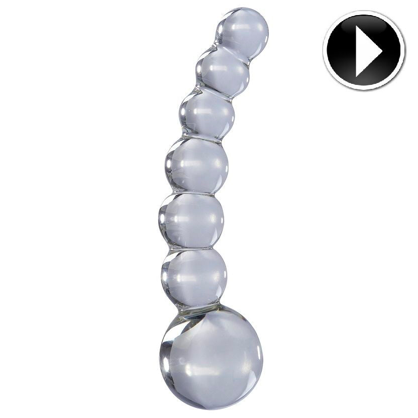 Icicles — Gode en verre N. Massager, coloris transparent