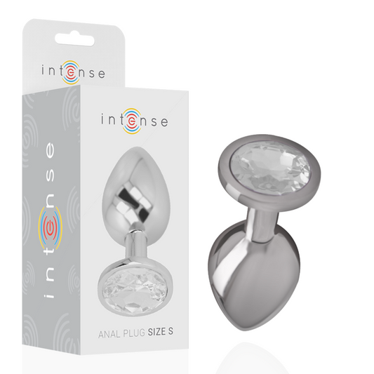 Intense plug anal metal, s (7 cm) — pierre transparente
