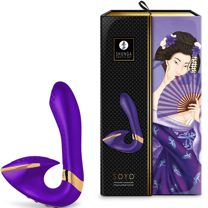Vibromasseur point g Shunga Soyo, coloris violet, avec sa boîte Shunga