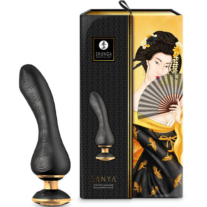 Masseur intime Shunga Sanya, coloris noir, avec sa boîte Shunga