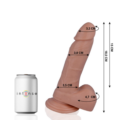 Schéma coté du Mr. Intense Cock -O- n° 14 : 18,5 cm de long, 3,8 cm de diamètre