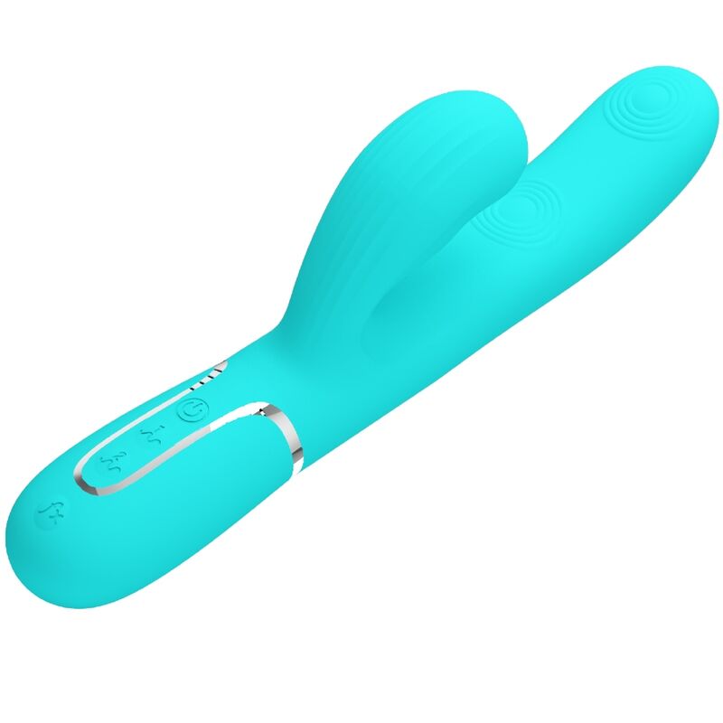Pretty Love — Perlita : vibromasseur rabbit 3-en-1, vert d'eau