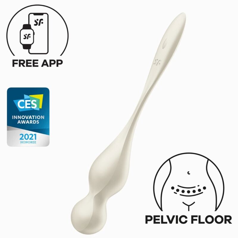 Boules de Geisha Satisfyer Love Birds, coloris blanc