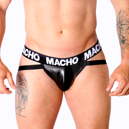 Macho — Tenue Mx25nc Jock en simili cuir, coloris noir