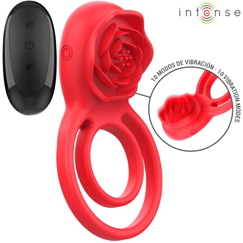 Intense — Vibromasseur télécommandé Gail Stimulator Rose, coloris rouge
