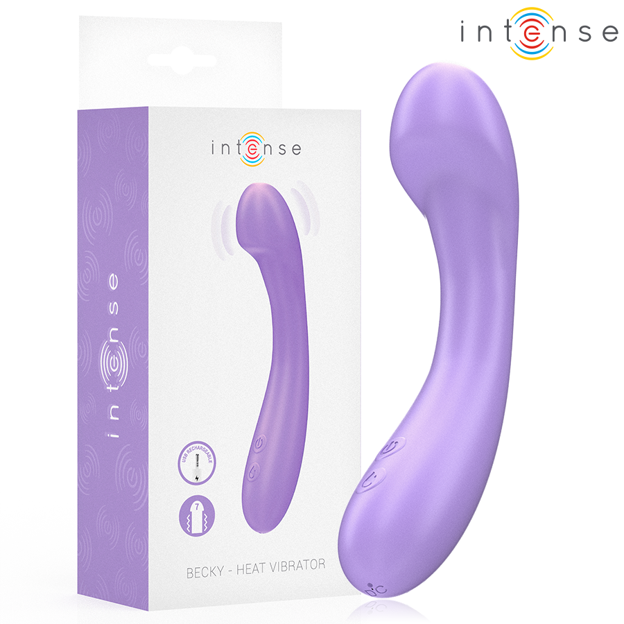 Intense — Vibromasseur Becky Heatable Vibrations 19 cm, coloris violet