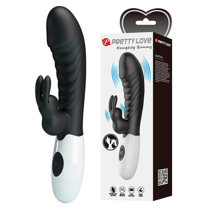Pretty Love — Vibromasseur rabbit Naughty Bunny Function, coloris noir