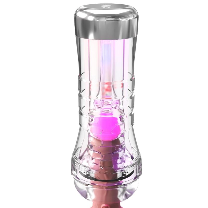 PDX — Masturbateur Viewtube Xxl Led 27,3 cm, coloris transparent