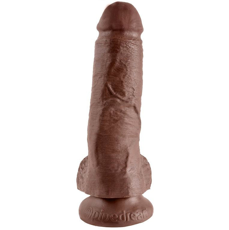 Gode King Cock Cock with Balls 20,3 cm marron, vu de l'autre face