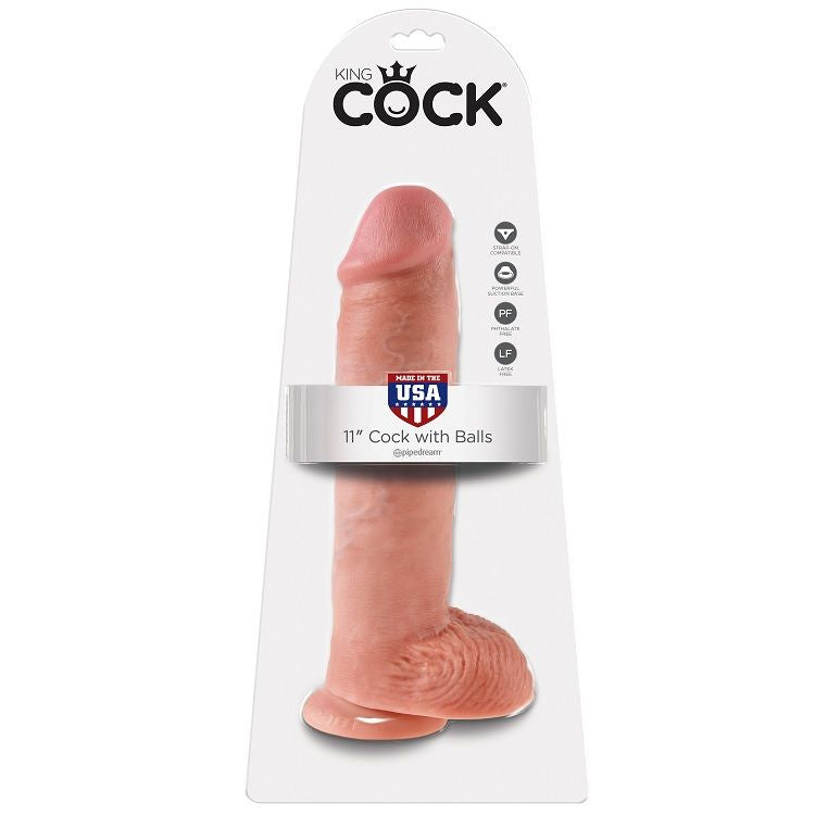 Gode King Cock Cock with Balls 28 cm chair, dans sa boîte 11 pouces Cock with Balls