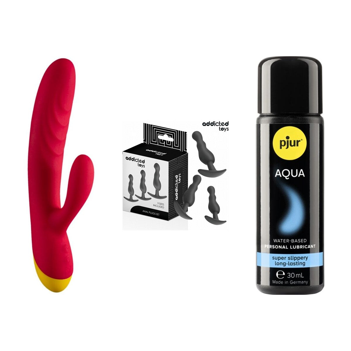 Jazz Vibrateur Lapin Rechargeable Rouge : le contenu du kit